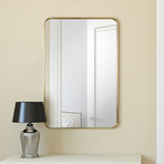 Ultra Gold Brushed Stainless Steel Rectangular Wall Mirror (18"L x 2"W x 48"H)
