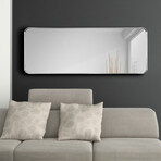 Ultra Silver Brushed Stainless Steel Rectangular Wall Mirror (18"L x 2"W x 48"H)