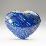 Genuine Polished Lapis Lazuli Heart With Acrylic Stand // 2.87lb