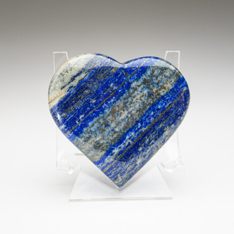 Genuine Polished Lapis Lazuli Heart With Acrylic Stand // 180g