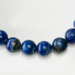 Genuine Lapis Lazuli Beaded Stretch Bracelet // 8mm