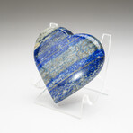 Genuine Polished Lapis Lazuli Heart With Acrylic Stand // 180g