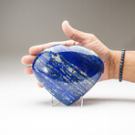Genuine Polished Lapis Lazuli Heart With Acrylic Stand // 3lb