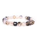Agate + Marble + Onyx Mesh Bracelet Set // Set of 3
