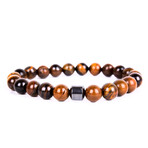 Turtle + Agate + Straw Knitting Bracelet Set // Set of 3