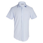 Phenom Classic Short Sleeve Dress Shirt Slim Cut // Light Blue (Small 15" Neck)