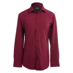 Phenom Professional Long Sleeve Dress Shirt Slim Cut // Maroon (Medium 15.5" Neck |  32-33" Sleeve Length)
