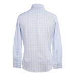 Phenom Professional Tartan Long Sleeve Dress Shirt Slim Cut // Light Blue Tartan (Small 15" Neck |  32-33" Sleeve Length)