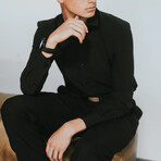 Phenom Professional Long Sleeve Dress Shirt Standard Cut // Black (Small 15" Neck |  32-33" Sleeve Length)