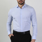 Phenom Professional Gingham Long Sleeve Dress Shirt Standard Cut // Light Blue Gingham (Small 15" Neck |  32-33" Sleeve Length)