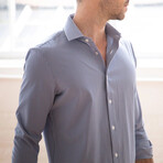Phenom Professional Plaid Long Sleeve Dress Shirt Standard Cut // Navy Blue Plaid (Small 15" Neck |  32-33" Sleeve Length)