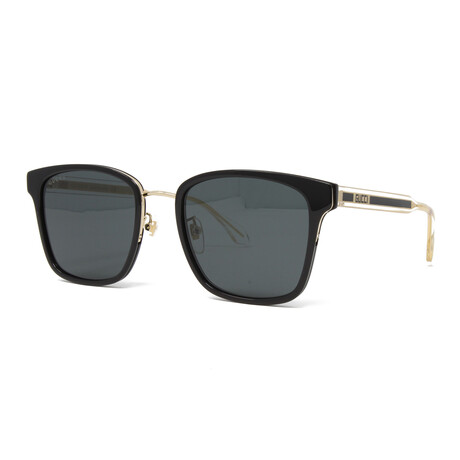 Unisex GG0563SKN Sunglasses // Gold-Black Crystal + Black