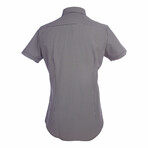 Phenom Classic Plaid Short Sleeve Men's Dress Shirt Standard Cut // Black Plaid (Small 15" Neck)