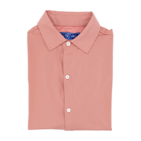Silky Soft Short Sleeve Button Up Shirt // Dawn (Small)