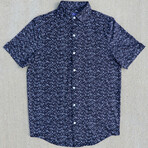 Silky Soft Short Sleeve Button Up Shirt // Pine (Small)