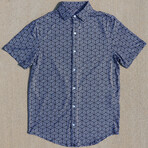 Silky Soft Short Sleeve Button Up Shirt // Lunar (Small)