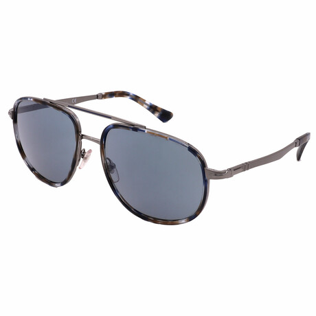 Persol // Men's PO2465S-109956 Sunglasses // Silver + Blue