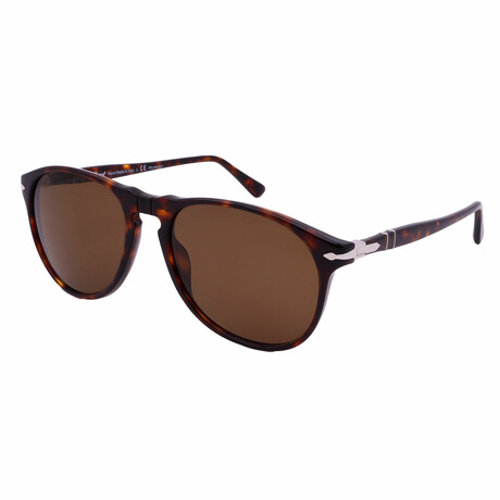 Persol // Unisex PO6649S-2457 Polarized Sunglasses // Havana + Brown