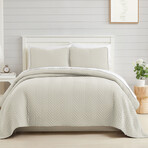 Chervron Oversized Quilt Set // Alabaster (King / California King)