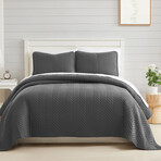 Chervron Oversized Quilt Set // Slate (King / California King)