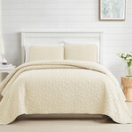 Pebbles Oversized Quilt Set // Cream (King / California King)