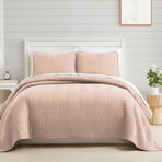 Chervron Oversized Quilt Set // Rose Dust (King / California King)