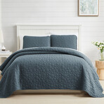 Pebbles Oversized Quilt Set // Blue Mirage (King / California King)