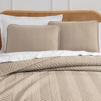 Chervron Oversized Quilt Set // Sand (King / California King)