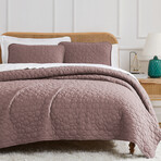 Pebbles Oversized Quilt Set // Muted Mauve (King / California King)