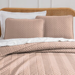 Chervron Oversized Quilt Set // Rose Dust (King / California King)