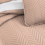 Chervron Oversized Quilt Set // Rose Dust (King / California King)