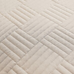 Grid Oversized Quilt Set // Taupe (King / California King)