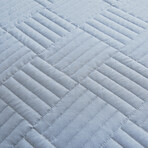 Grid Oversized Quilt Set // Dusty Blue (King / California King)