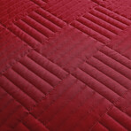 Grid Oversized Quilt Set // Red (King / California King)