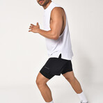 Men's Athletic Shorts + Tights // Black (L)