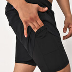 Men's Athletic Shorts + Tights // Black (S)