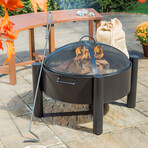 Round Fire Pit With Solid Round Legs