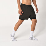 Men's Athletic Shorts + Tights // Dark Brown (S)