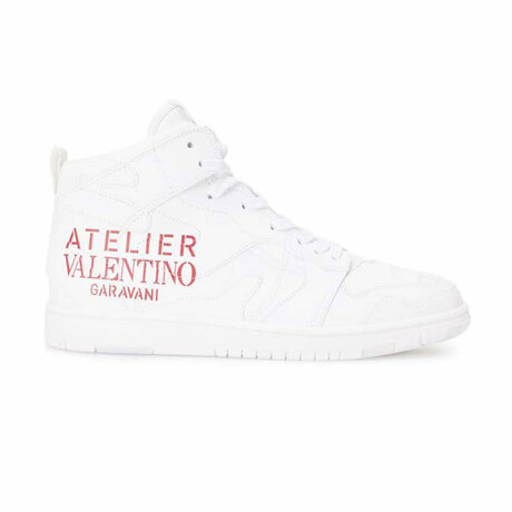 High- Top Sneaker // White + Red (Euro: 39)