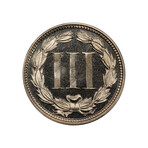 1867 Three Cent Nickel // PCGS & CAC Certified PR66CAM // Wood Presentation Box