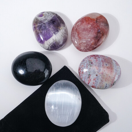 5 Genuine Palm Stones // Peace Pouch Collection