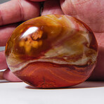 Genuine Polished Polychrome Jasper Palm Stone With Velvet Pouch // Small
