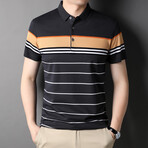 Stripe Gradient Polo Shirt // Dark Gray (M)