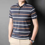 Striped Polo Shirt I // Gray (L)