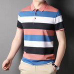 Thick Stripe Polo Shirt // Pink (XS)