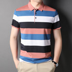 Thick Stripe Polo Shirt // Pink (XS)