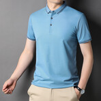 Detailed Edge Polo Shirt I // Light Blue (M)