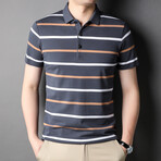 Striped Polo Shirt I // Gray (M)
