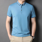 Detailed Edge Polo Shirt I // Light Blue (XS)