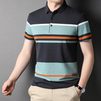 Mismatch Stripe Polo Shirt // Green (XS)